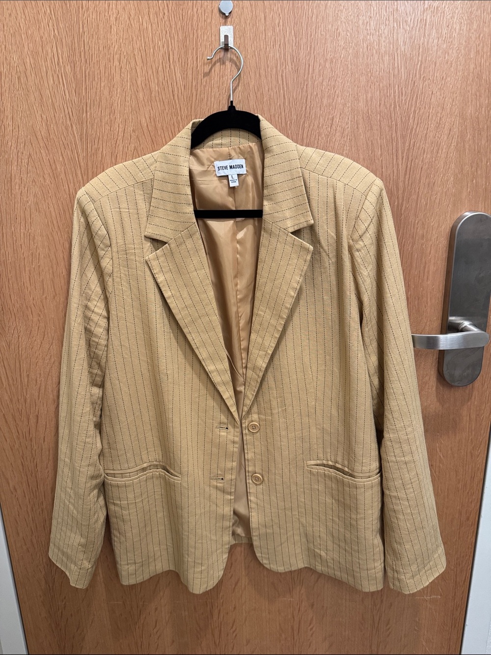 Steve Madden Light Tan Pinstripe Blazer